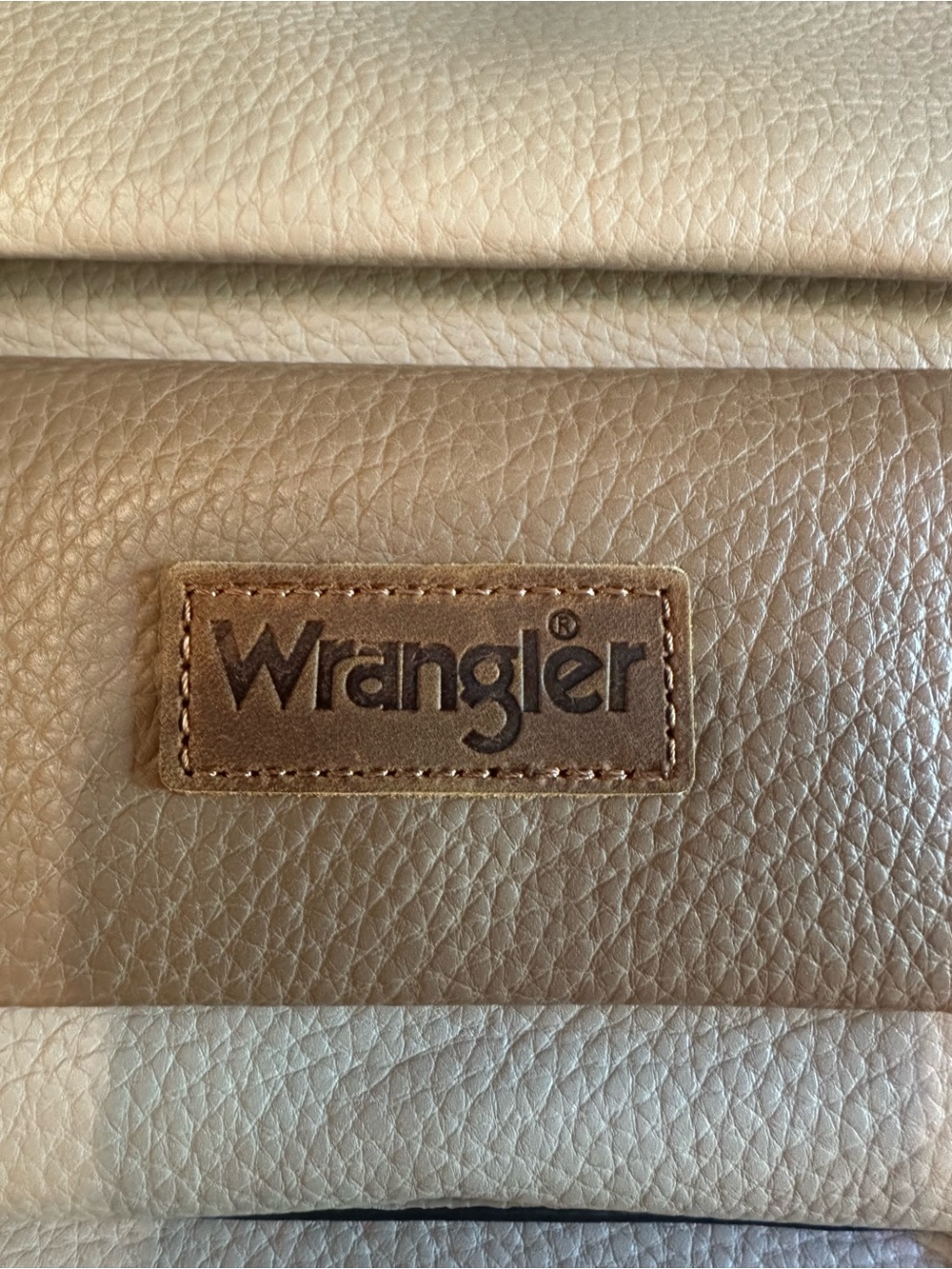 Wrangler Two-Tone Beige and Taupe Backpack Tote - Picture 2 of 9